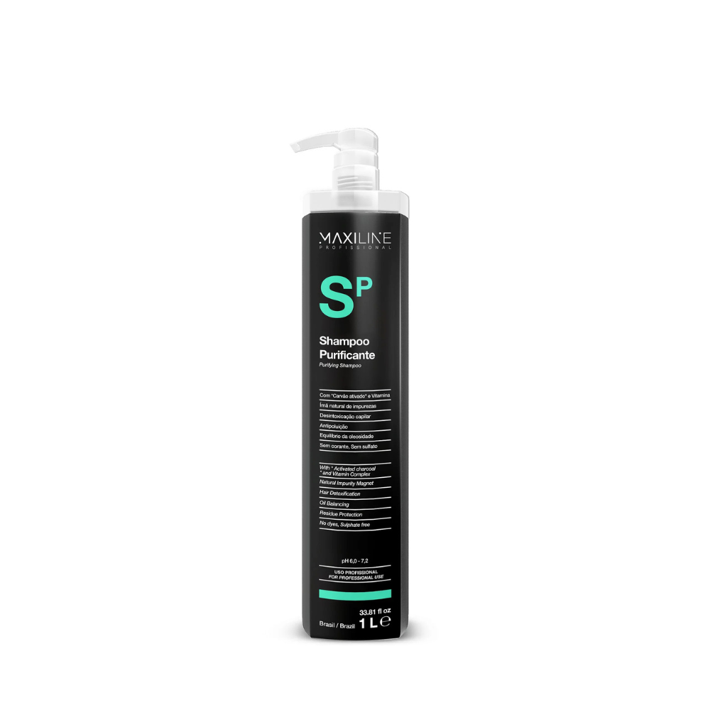 Shampoo Prof. Purificante (Carvão Ativado) Profissional Maxiline - 1 Litro